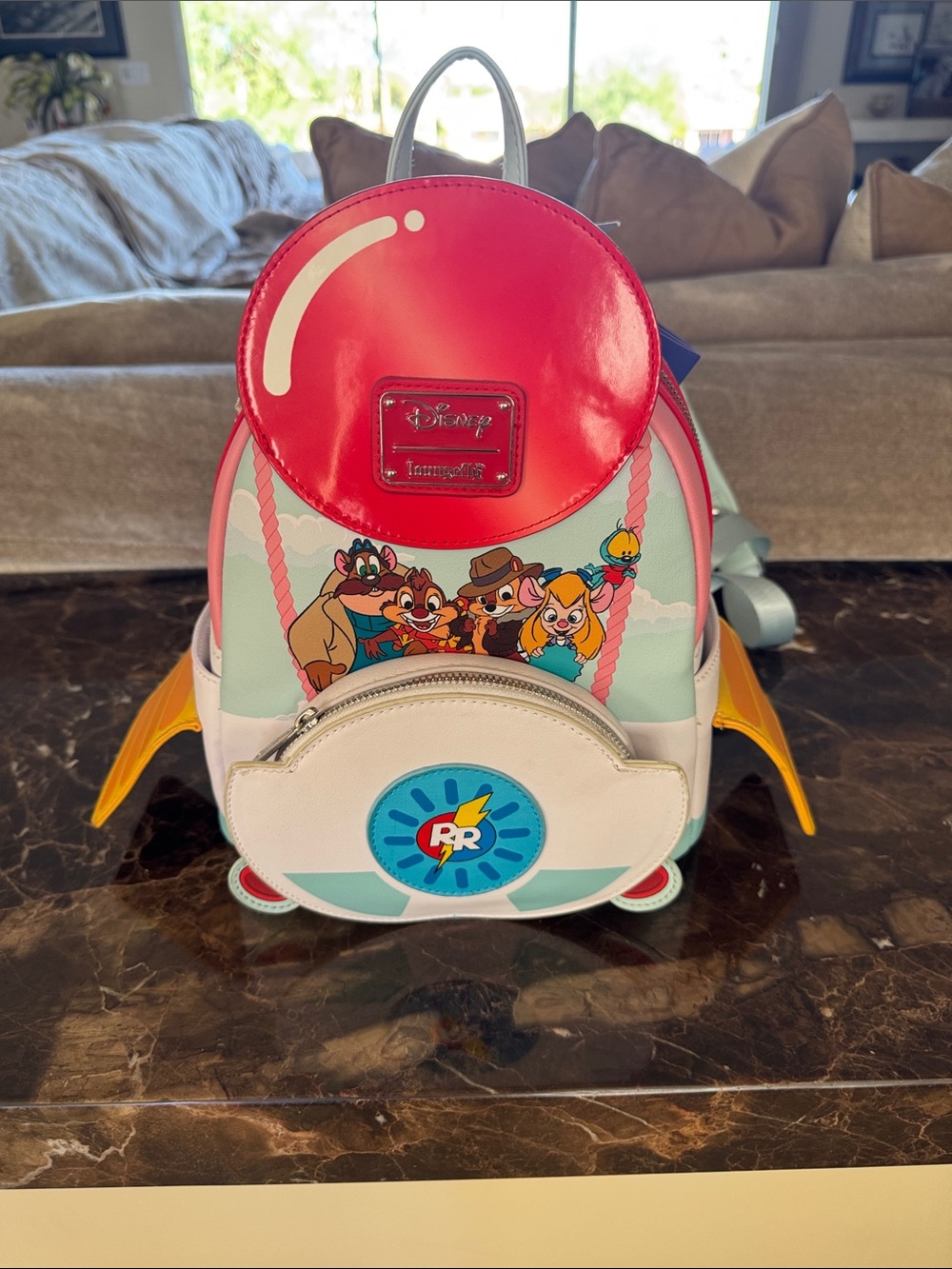 Loungefly Chip 'n Dale Rescue Rangers Mini Backpack - Pink, White, Yellow, Aqua